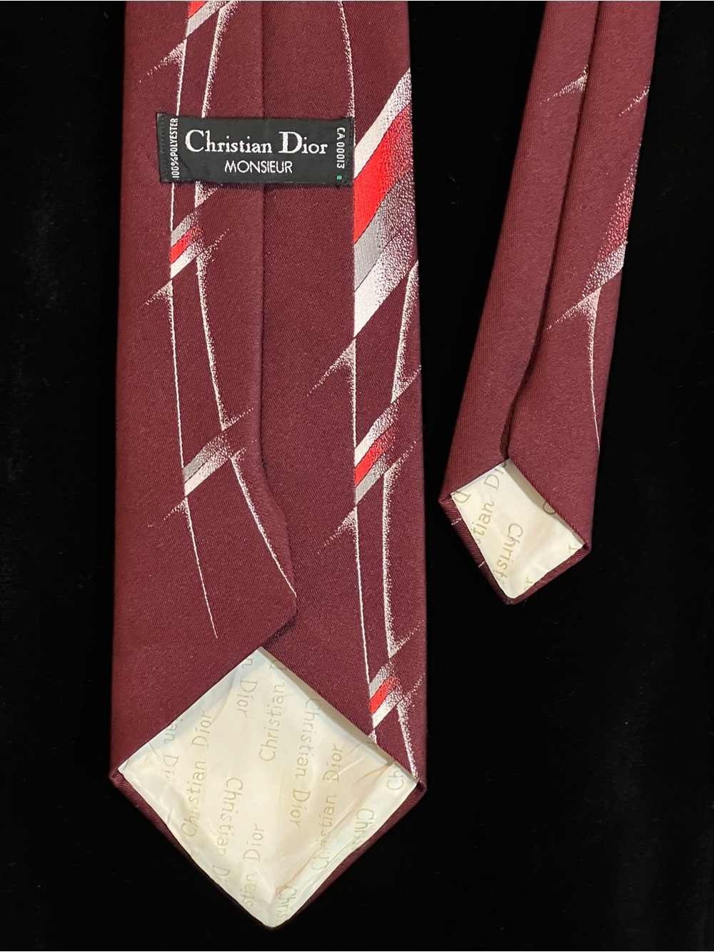 Vintage Christian Dior Monsieur Abstract Stripe Necktie ♦️